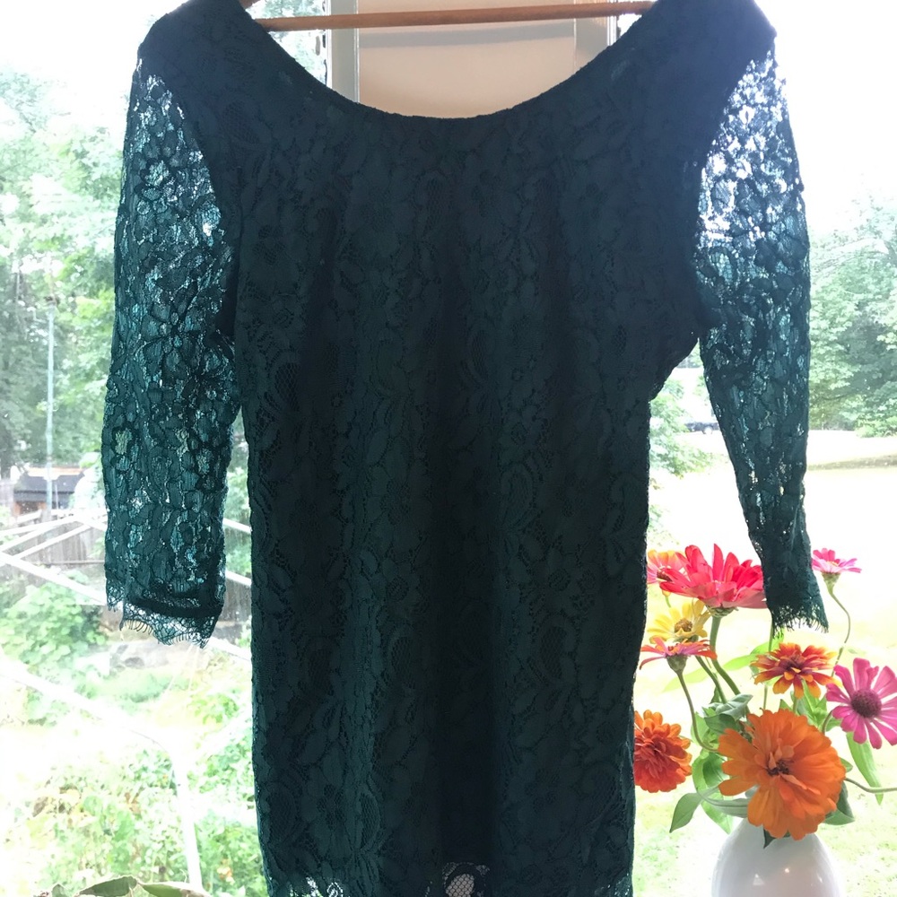 Motherhood maternity Forest Green Lace Blouse